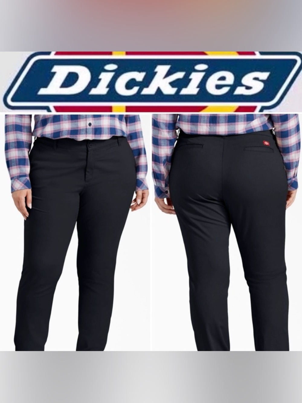 DICKIES WOMENS 774 WORK PANTS. LOW RISE STRAIGHT LEG, STAIN RELEASE SIZE 18T